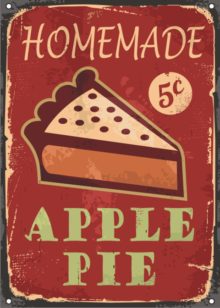 Apple pie tin sign