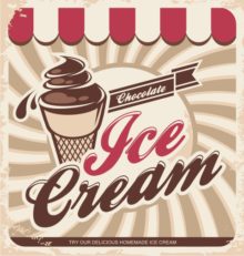 Retro ice cream poster