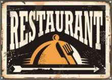 Restaurant retro signboard