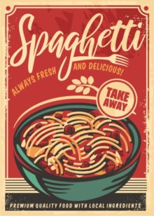 Spaghetti retro poster